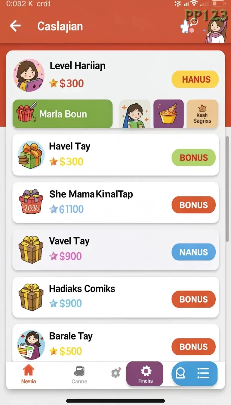 Cuplikan layar VIP805 — menu navigasi