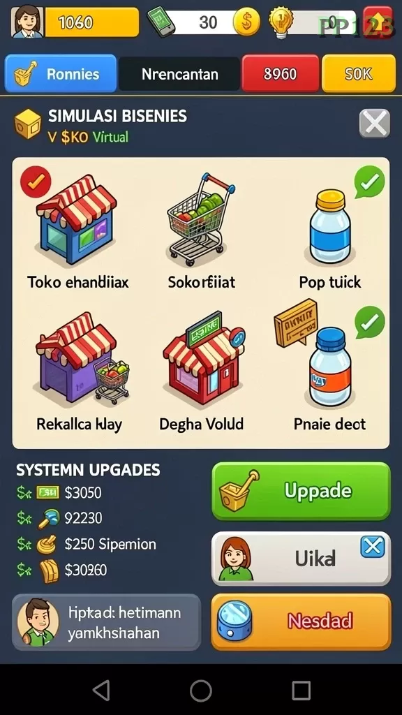 Cuplikan layar INC777 — menu navigasi