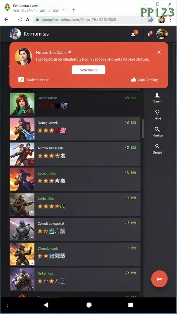 Cuplikan layar RV55 — menu navigasi
